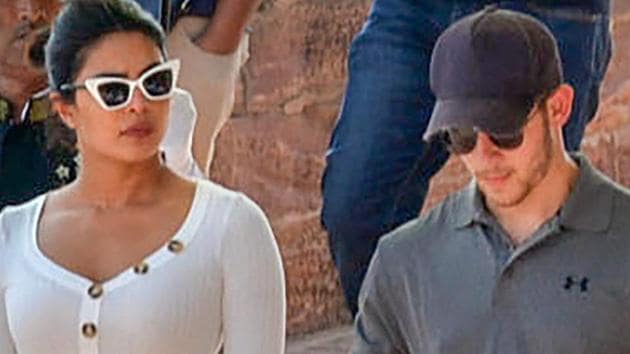 Bollywood actor Priyanka Chopra and American singer Nick Jonas during a visit to Mehrangarh Fort, in Jodhpur. (PTI) Bollywood actor Priyanka Chopra and American singer Nick Jonas during a visit to Mehrangarh Fort, in Jodhpur. (PTI)