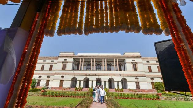 On Monday, Minister of State for Culture Mahesh Sharma and Minister of Housing and Urban Affairs Hardeep Singh Puri laid the foundation stone for the construction of a museum for all Prime Ministers of the country, at the Teen Murti premises in New Delhi. (Shahbaz khan / PTI)