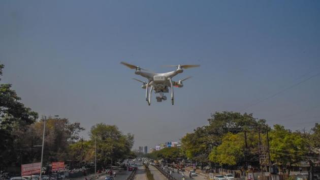 The proposed geospatial bill deals with data on a location collected through unmanned aerial vehicles, aircraft and balloon.(HT File Photo)