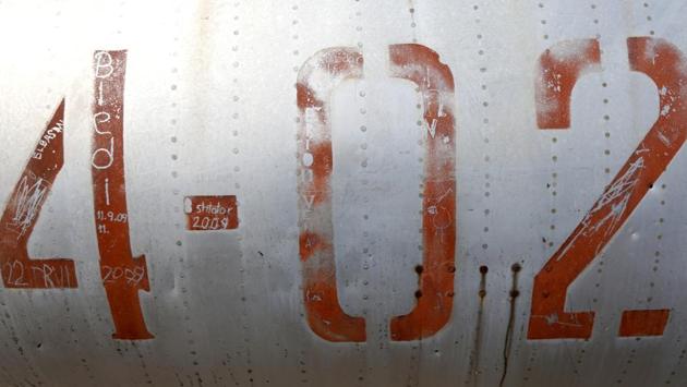 Names of soldiers on a MiG-17 jet fighter's body. Albania feels it has earned such a transformation at the base for helping maintain stability in the Balkans and contributing to NATO peacekeeping missions around the world. (Florion Goga / REUTERS) Names of soldiers on a MiG-17 jet fighter's body. Albania feels it has earned such a transformation at the base for helping maintain stability in the Balkans and contributing to NATO peacekeeping missions around the world. (Florion Goga / REUTERS)