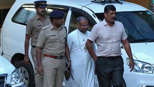 Bishop Franco Mulakkal, accused of raping a nun, seen outside a crime branch office on the outskirts of Kochi in Kerala, September 19, 2018.(REUTERS)