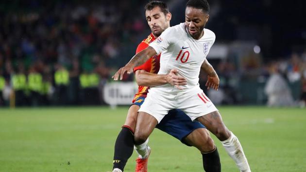England's Raheem Sterling (10) in action against Spain's Jonny Castro. (Action Images via Reuters) England's Raheem Sterling (10) in action against Spain's Jonny Castro. (Action Images via Reuters)
