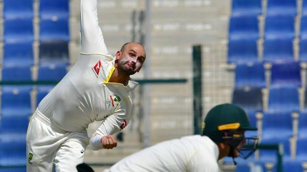 Australia cricketer Nathan Lyon bowls during day one of the second Test cricket match in the series between Australia and Pakistan at the Abu Dhabi Cricket Stadium in Abu Dhabi on October 16, 2018 (AFP) Australia cricketer Nathan Lyon bowls during day one of the second Test cricket match in the series between Australia and Pakistan at the Abu Dhabi Cricket Stadium in Abu Dhabi on October 16, 2018 (AFP)