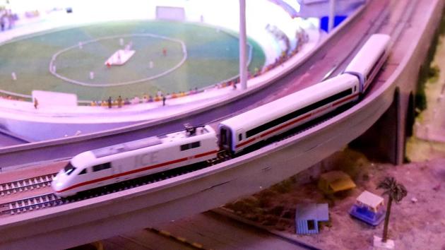 A model showing the proposed bullet train in New Delhi. (HT file photo) A model showing the proposed bullet train in New Delhi. (HT file photo)