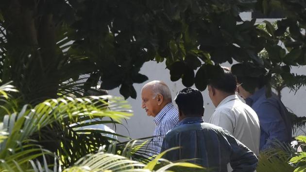 Minister of state for external affairs M.J. Akbar resigned on Wednesday after facing charges of sexual misconduct dating back to the years he was a journalist and newspaper editor. At least a dozen woman journalists have accused Akbar, 67, of inappropriate behavior as part of the #MeToo campaign. (Vipin Kumar / HT Archive)
