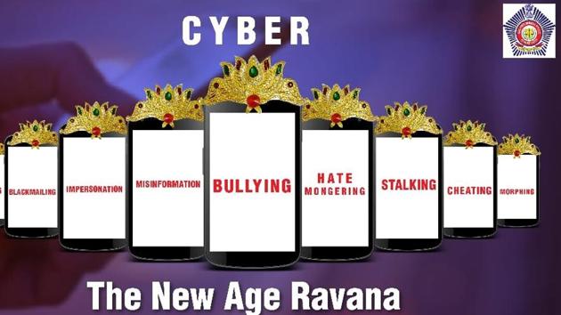 Mumbai Police has explained how one can conquer this ‘new age Ravana’ (Mumbai Police/Twitter) Mumbai Police has explained how one can conquer this ‘new age Ravana’ (Mumbai Police/Twitter)