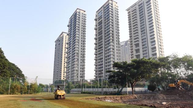 The public land secured inside the Castle Royale residential project in Pune’s Khadki area will be used for establishing Vipassana and Yoga centre.(Pratham Gokhale/HT Photo) The public land secured inside the Castle Royale residential project in Pune’s Khadki area will be used for establishing Vipassana and Yoga centre.(Pratham Gokhale/HT Photo)