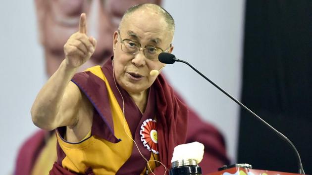 His Holiness Dalai Lama addresses teachers after the inauguration of Happiness Curriculum of the Delhi government at Thyagraj Sports Complex in New Delhi, in July 2018. (Sonu Mehta/HT File Photo) His Holiness Dalai Lama addresses teachers after the inauguration of Happiness Curriculum of the Delhi government at Thyagraj Sports Complex in New Delhi, in July 2018. (Sonu Mehta/HT File Photo)