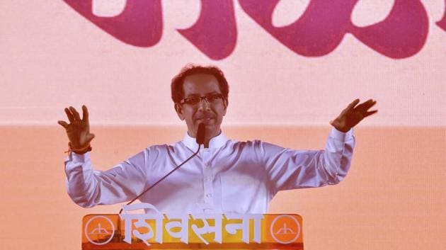 Mumbai : Shiv Sena chief Uddhav Thackeray addresses the Dussehra rally at Shivaji Park in Mumbai on Thursday, Oct 18, 2018. (AP) Mumbai : Shiv Sena chief Uddhav Thackeray addresses the Dussehra rally at Shivaji Park in Mumbai on Thursday, Oct 18, 2018. (AP)