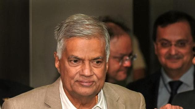 Sri Lankan Prime Minister Ranil Wickremesinghe on his arrival at IGI Airport T3 in New Delhi on October 18. (PTI Photo) Sri Lankan Prime Minister Ranil Wickremesinghe on his arrival at IGI Airport T3 in New Delhi on October 18. (PTI Photo)