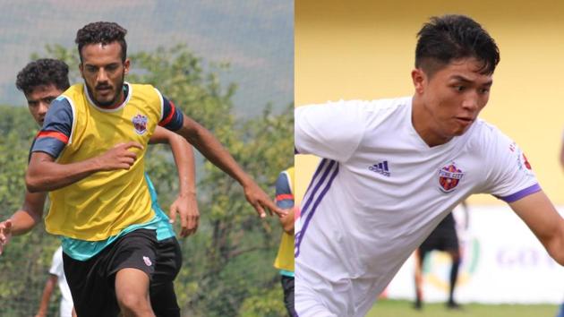 Sahil Panwar (yellow jersy) and Jakob Vanlalhlimpuia, players, FC Pune City (HT PHOTO) Sahil Panwar (yellow jersy) and Jakob Vanlalhlimpuia, players, FC Pune City (HT PHOTO)