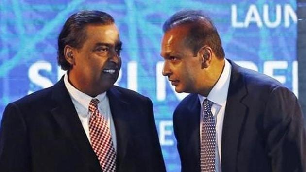 Anil Ambani (R), chairman of the Reliance Anil Dhirubhai Ambani Group,and his brother Mukesh Ambani, chairman of Reliance Industries Limited. Over the past year, the fortunes of the two brothers at the helm of India’s wealthiest dynasty have grown apart -- to more than $40 billion apart. (Reuters File Photo) Anil Ambani (R), chairman of the Reliance Anil Dhirubhai Ambani Group,and his brother Mukesh Ambani, chairman of Reliance Industries Limited. Over the past year, the fortunes of the two brothers at the helm of India’s wealthiest dynasty have grown apart -- to more than $40 billion apart. (Reuters File Photo)
