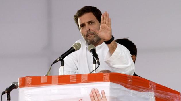 Attacking the Telangana Rashtra Samithi chief KCR, Rahul Gandhi alleged that he changed the project designs, inflating its cost from Rs 38,000 crore to Rs one lakh crore.(AFP File Photo)