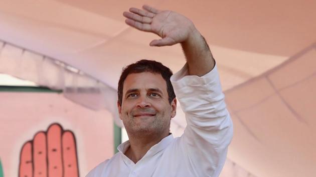 Congress president Rahul Gandhi waves to his supporters during a public meeting. (PTI) Congress president Rahul Gandhi waves to his supporters during a public meeting. (PTI)