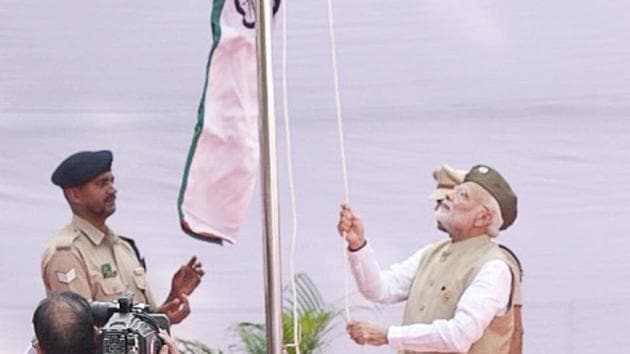 Prime Minister Narendra Modi at the Red Fort to mark the 75th anniversary of the proclamation of ‘Azad Hind Sarkar.’ (Raj K Raj/HT Photo) Prime Minister Narendra Modi at the Red Fort to mark the 75th anniversary of the proclamation of ‘Azad Hind Sarkar.’ (Raj K Raj/HT Photo)