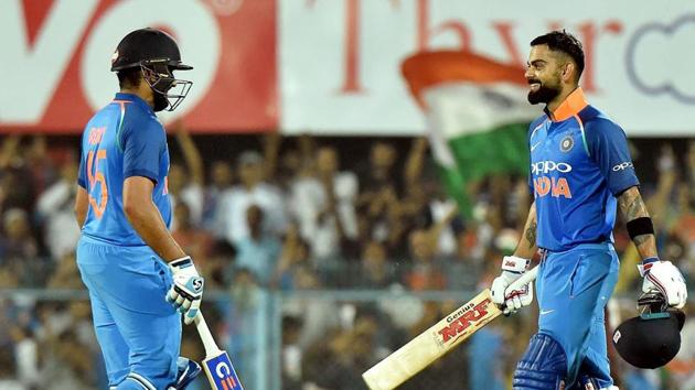 Rohit Sharma and Virat Kohli both struck centuries as India romped home against West Indies by 8 wickets. (PTI)