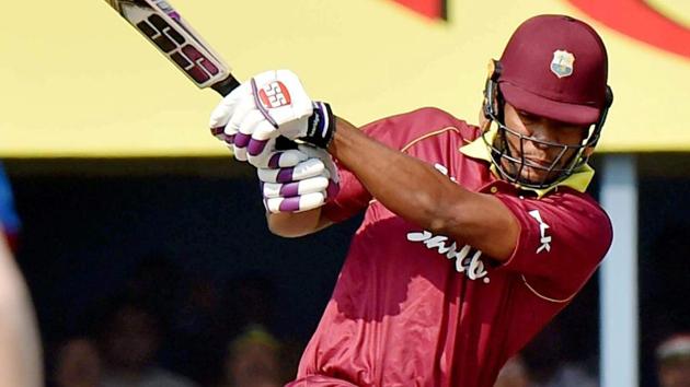 Guwahati: West Indies' batsman Kieran Powell plays a shot during the first one-day international cricket match between India and West Indies. (PTI)