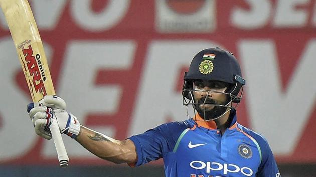 Indian cricket team Captain Virat Kohli celebrates his half century during the first One Day International cricket match against West Indies. (PTI) Indian cricket team Captain Virat Kohli celebrates his half century during the first One Day International cricket match against West Indies. (PTI)