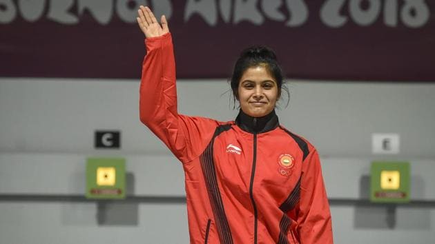 Manu Bhaker of India celebrate after winning the Gold medal after competing in 10m Air Rifle Women during Day 3 of Buenos Aires 2018 Youth Olympic Games at TecnÛpolis Park on October 9, 2018 in Buenos Aires, Argentina. (Getty Images) Manu Bhaker of India celebrate after winning the Gold medal after competing in 10m Air Rifle Women during Day 3 of Buenos Aires 2018 Youth Olympic Games at TecnÛpolis Park on October 9, 2018 in Buenos Aires, Argentina. (Getty Images)