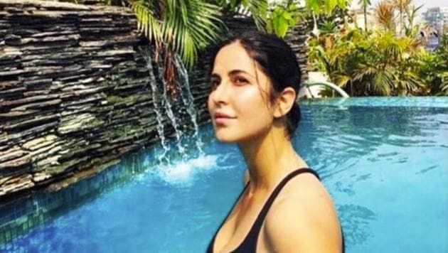 Katrina Kaif shared a photo of herself from a swimming pool, and Alia Bhatt didn’t waste the opportunity to compliment her.(Instagram)