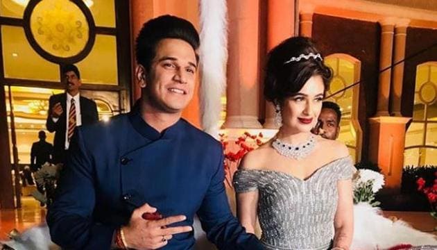 Prince Narula and Yuvika Chaudhary’s wedding reception in Chandigarh was a grand affair.(Instagram)