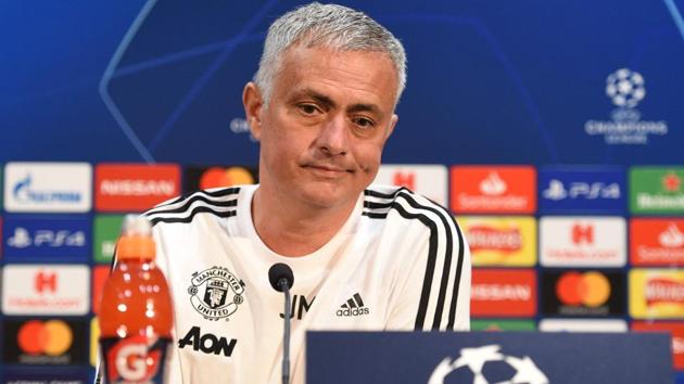 Manchester United's Portuguese manager Jose Mourinho gives a press conference at Old Trafford in Manchester.(AFP)