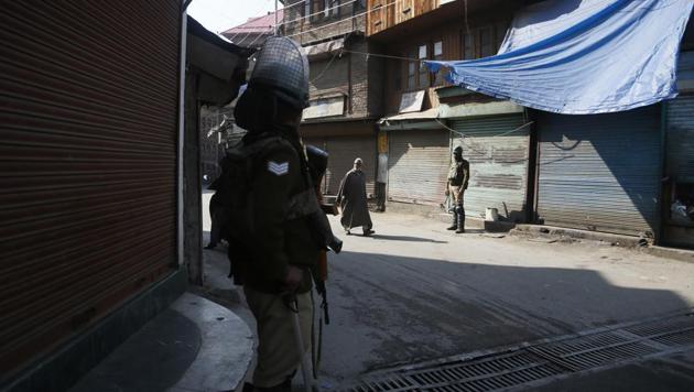 Normal life was disrupted in the Kashmir Valley Monday due to a strike called by separatists over the death of seven civilians in a blast at an encounter site in Kulgam district. (AP Photo) Normal life was disrupted in the Kashmir Valley Monday due to a strike called by separatists over the death of seven civilians in a blast at an encounter site in Kulgam district. (AP Photo)