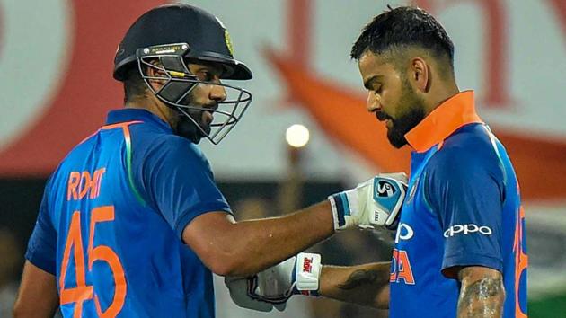 Rohit Sharma and Virat Kohli struck breathtaking centuries in the first ODI in Guwahati. (PTI) Rohit Sharma and Virat Kohli struck breathtaking centuries in the first ODI in Guwahati. (PTI)