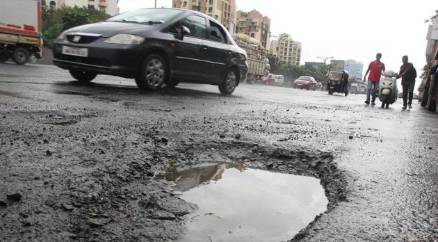 The condition of roads worsens after a few spells of rain. It has become difficult to commute on the roads, say residents.(HT/File Photo)