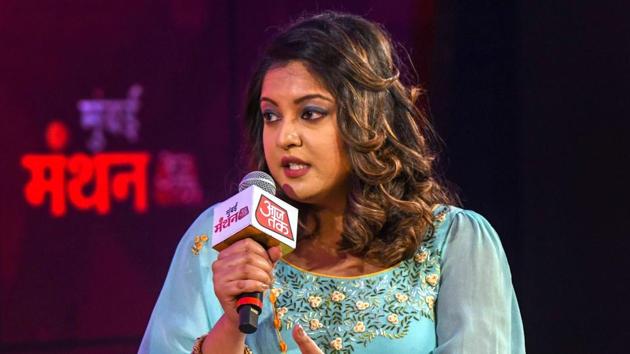 Tanushree Dutta speaks during a #MeToo interactive session.(PTI)