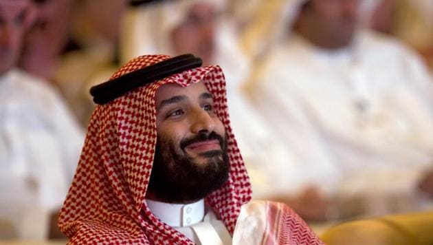 Saudi Crown Prince Mohammed bin Salman smiles as he attends the Future Investment Initiative conference, in Riyadh.(AP Photo)