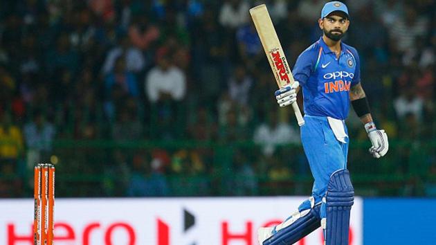 File photo of Indian cricket captain Virat Kohli raising his bat after reaching a milestone.(NurPhoto via Getty Images) File photo of Indian cricket captain Virat Kohli raising his bat after reaching a milestone.(NurPhoto via Getty Images)