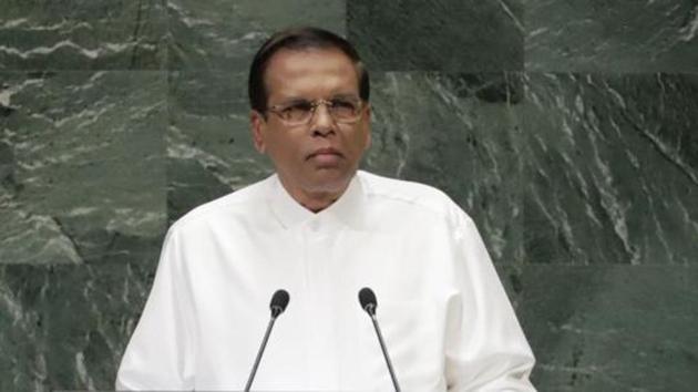 Sri Lanka's President Maithripala Sirisena addresses the 73rd session of the United Nations General Assembly on Sept. 25, 2018, at the United Nations headquarters. (AP File Photo) Sri Lanka's President Maithripala Sirisena addresses the 73rd session of the United Nations General Assembly on Sept. 25, 2018, at the United Nations headquarters. (AP File Photo)