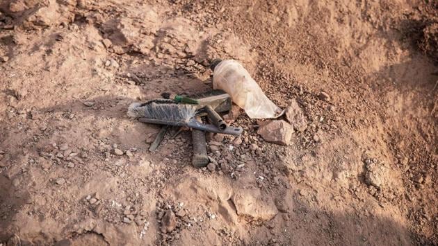 Jonah Choiniere and his team from Witwatersrand University had tracked the reptile from another age for three years. “We started to excavate it and we brought it back to the lab and it turned out to be a hip of a species we’ve never seen before,” said the palaeontologist, who is originally from the United States. (Gianluigi Guercia / AFP) Jonah Choiniere and his team from Witwatersrand University had tracked the reptile from another age for three years. “We started to excavate it and we brought it back to the lab and it turned out to be a hip of a species we’ve never seen before,” said the palaeontologist, who is originally from the United States. (Gianluigi Guercia / AFP)