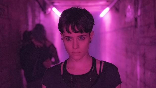 Claire Foy as The Girl with the Dragon Tattoo. She plays hacker Lisbeth Salander in the film.