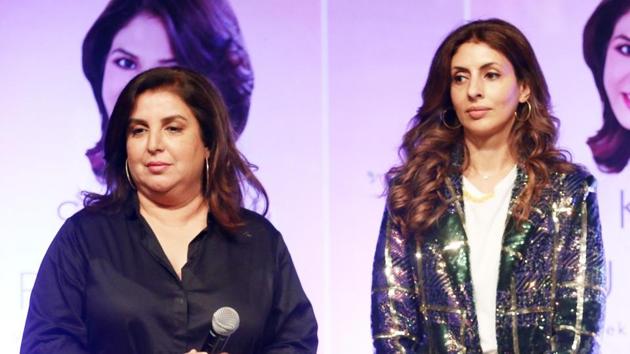 Farah Khan and actor Amitabh Bachchan along with his daughter Shweta Bachchan Nanda at the launch of author Jaishree Sharad's Skin Rules. (IANS)