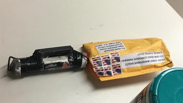 In a photo provided by CNN, the bomb that was addressed to former CIA Director John Brennan and delivered to CNN's New York offices on Wednesday.(NYT)