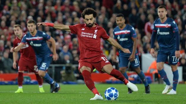 Mohamed Salah scored twice on Wednesday to register his 50th goal for Liverpool.(REUTERS)