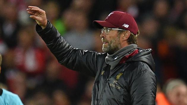 Liverpool manager Jurgen Klopp gestures on the touchline during the game against Red Star Belgrade. (AFP) Liverpool manager Jurgen Klopp gestures on the touchline during the game against Red Star Belgrade. (AFP)