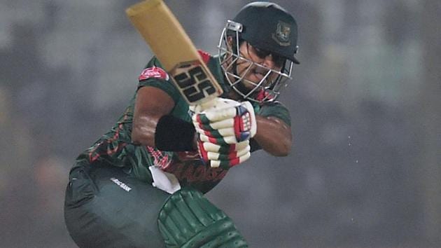 Bangladeshi cricketer Imrul Kayes plays a shot during the third one day international (ODI) cricket match between Bangladesh and Zimbabwe at the Zahur Ahmed Chowdhury Stadium in Chittagong on October 26, 2018.(AFP)