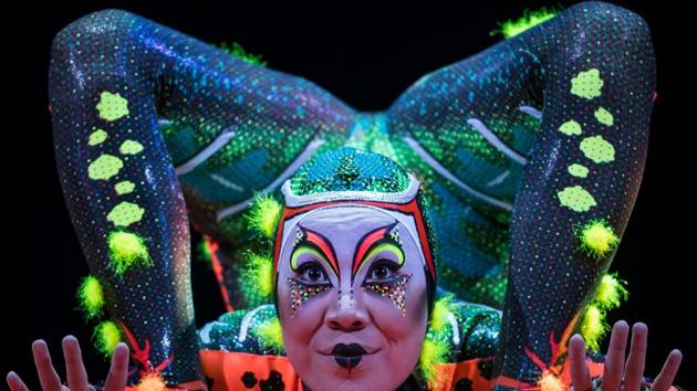 A member of the Canadian circus troop ‘Le Cirque du Soleil’ performs during the show “Totem” in Paris, France. The show Totem will run in the French capital till December 2, 2018. (Lionel Bonaventure / AFP) A member of the Canadian circus troop ‘Le Cirque du Soleil’ performs during the show “Totem” in Paris, France. The show Totem will run in the French capital till December 2, 2018. (Lionel Bonaventure / AFP)