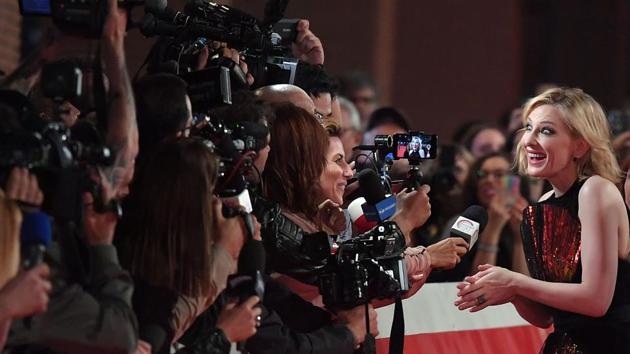 Actor Cate Blanchett reacts as she talks to media prior the screening of the film “The House With a Clock in Its Walls” during the Rome Film Festival at the Auditorium Parco della Musica in Rome, Italy. (Tiziana Fabi / AFP) Actor Cate Blanchett reacts as she talks to media prior the screening of the film “The House With a Clock in Its Walls” during the Rome Film Festival at the Auditorium Parco della Musica in Rome, Italy. (Tiziana Fabi / AFP)