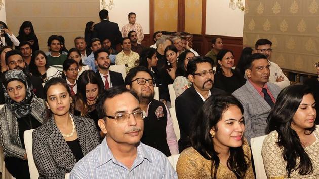 Guests during the HT Youth Forum 2018 event in Chandigarh on Friday. (Keshav Singh/ht)