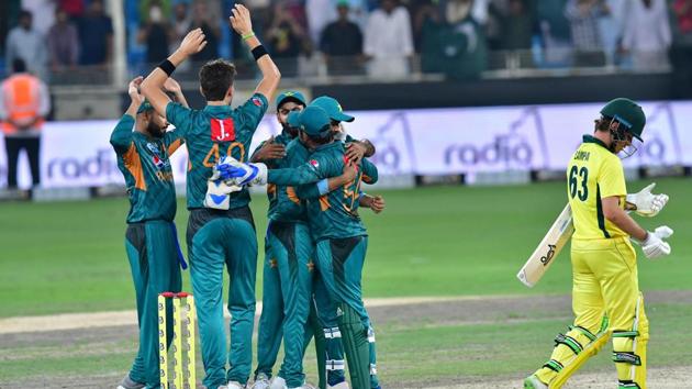 Pakistan cricketers celebrate after victory in the second T20 cricket match between Pakistan and Australia (AFP) Pakistan cricketers celebrate after victory in the second T20 cricket match between Pakistan and Australia (AFP)