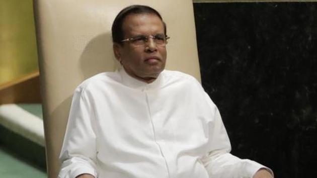 Sri Lanka's President Maithripala Sirisena at the United Nations headquarters on September 25.(AP File Photo)