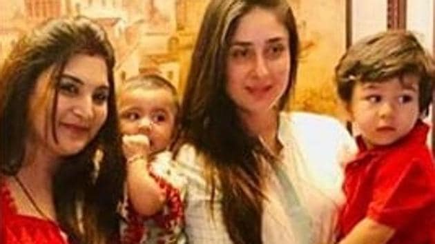 Kareena Kapoor Khan celebrated Karwa Chauth with her friends and son Taimur. (Instagram) Kareena Kapoor Khan celebrated Karwa Chauth with her friends and son Taimur. (Instagram)
