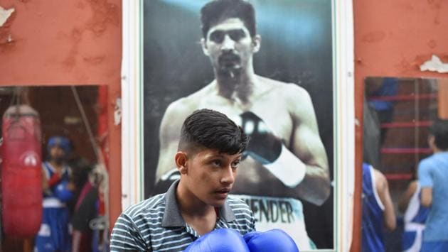 Najafgarh in Delhi is a sprawling suburb bordering Haryana. Boxing coaches say this fast-growing interest in the combat sport among youngsters has to do with the rising number of Indian boxers making it big in international events, an increasing number of boxing tournaments and championships in India, and glamour associated with boxing. (Vipin Kumar / HT Photo) 