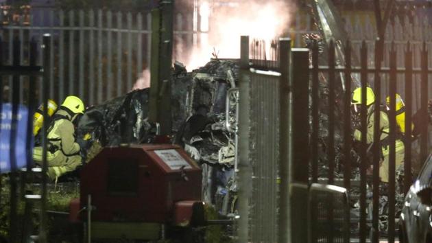 General view of the wreckage of the helicopter belonging to Leicester City owner Vichai Srivaddhanaprabha that crashed outside the King Power Stadium (REUTERS) General view of the wreckage of the helicopter belonging to Leicester City owner Vichai Srivaddhanaprabha that crashed outside the King Power Stadium (REUTERS)