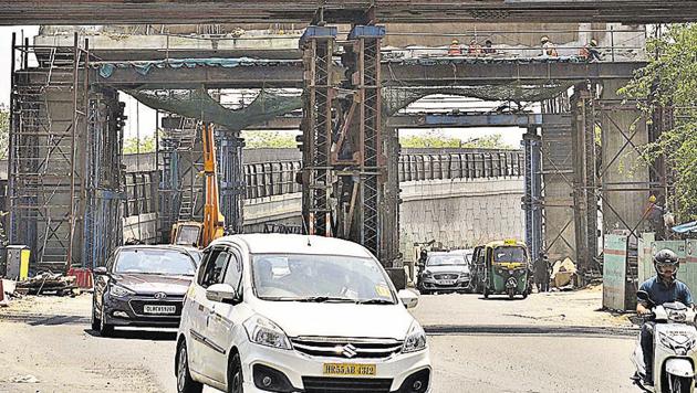 PWD says the work on the flyover will be completed by March. (HT File Photo) PWD says the work on the flyover will be completed by March. (HT File Photo)
