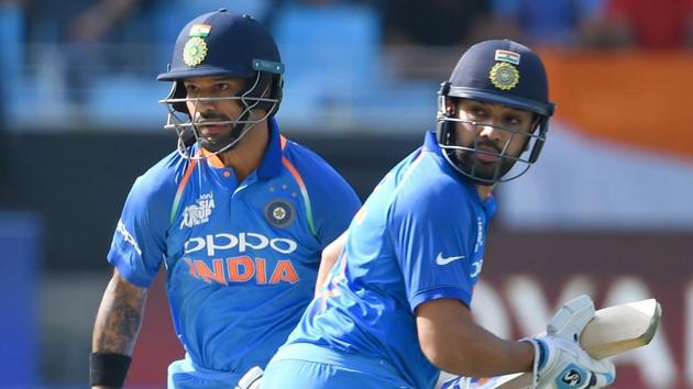 File image of Shikhar Dhawan (left) and Rohit Sharma.(AFP)